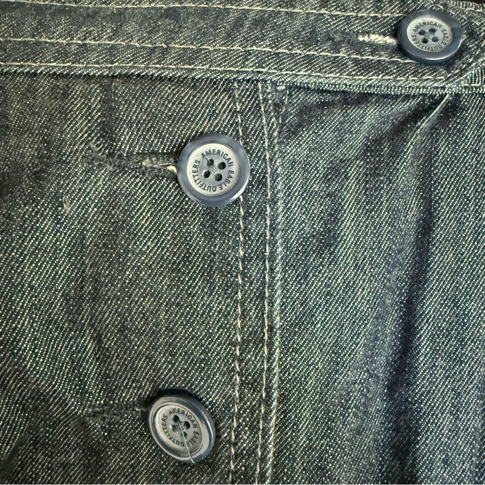 American Eagle Dark Denim Button-Front Skirt - image 7